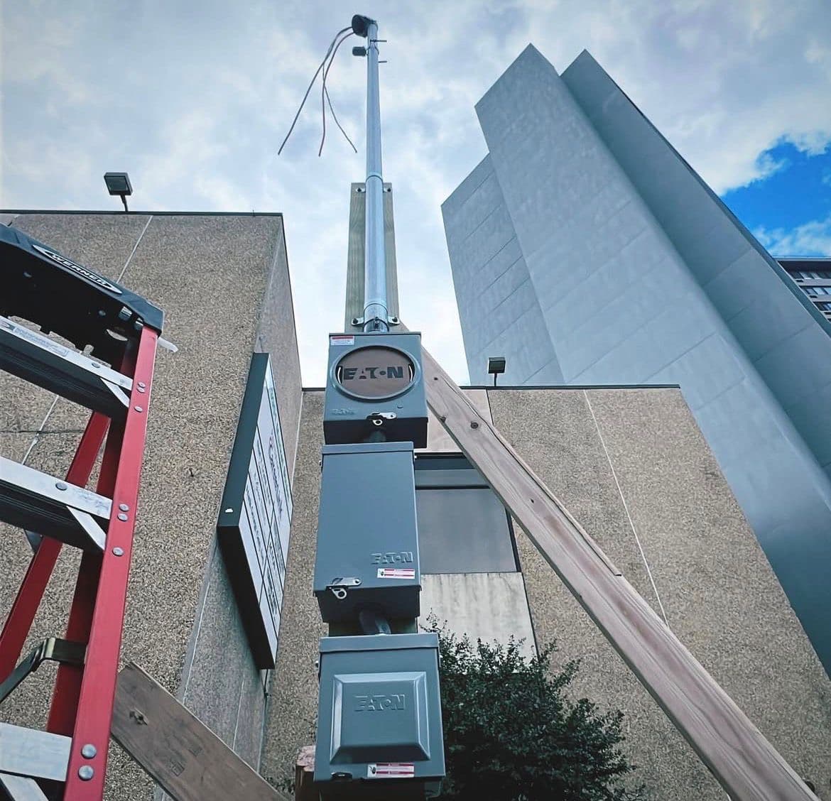 Emergency electrician at night