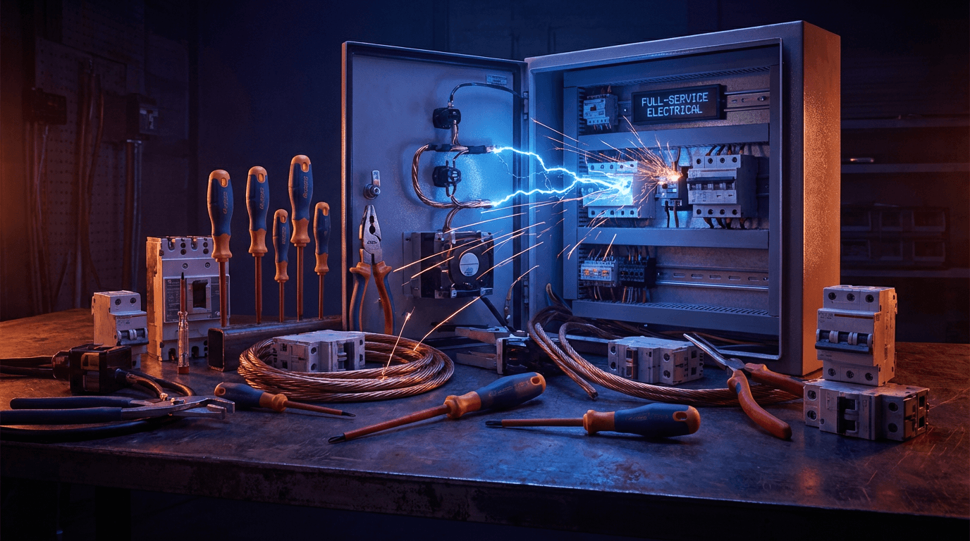 Electrical tools and panel with dynamic blue energy